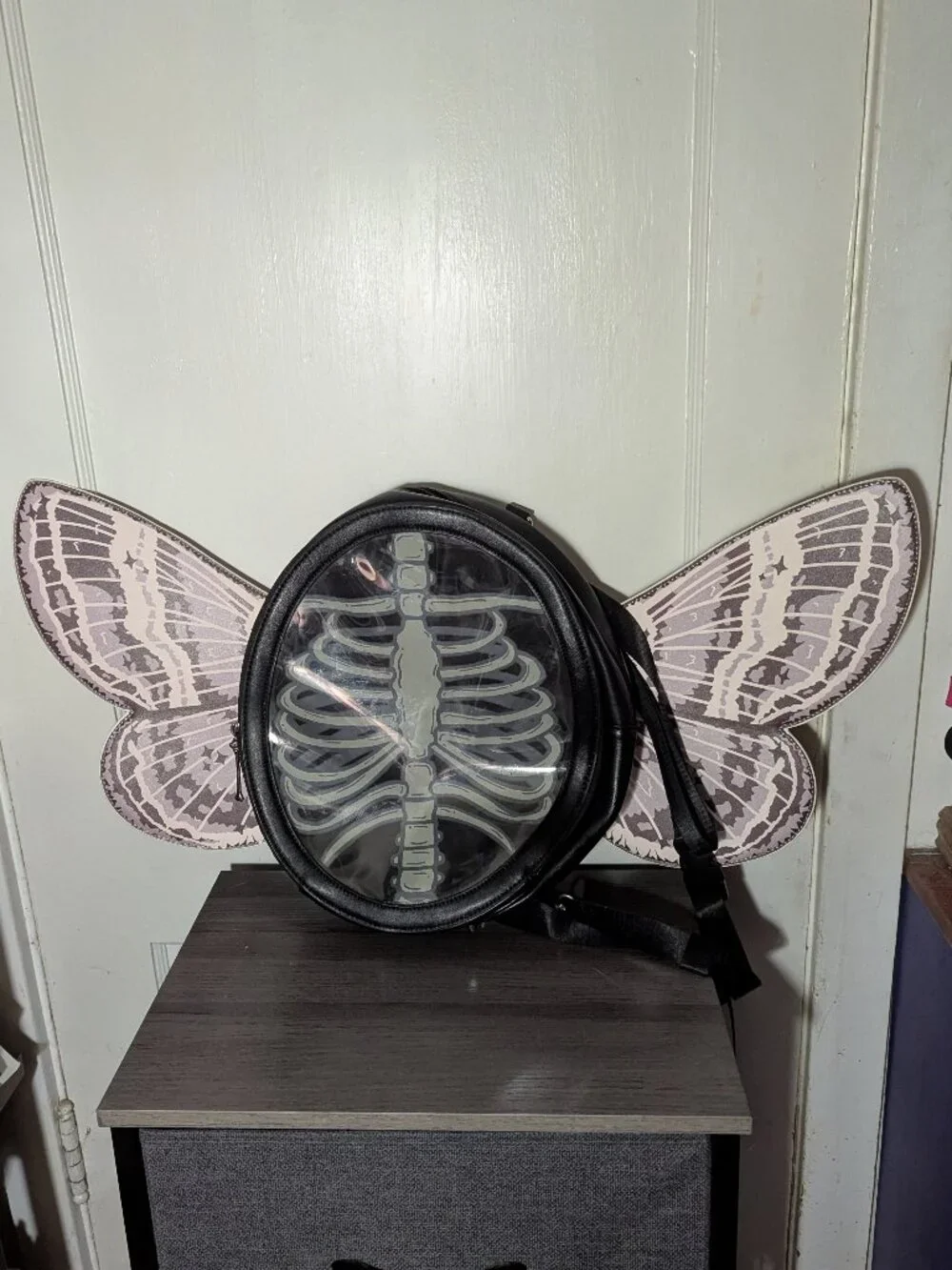 Persephone Ita Bag - skeleton moth wing bag by pocketbean - pocket egg
